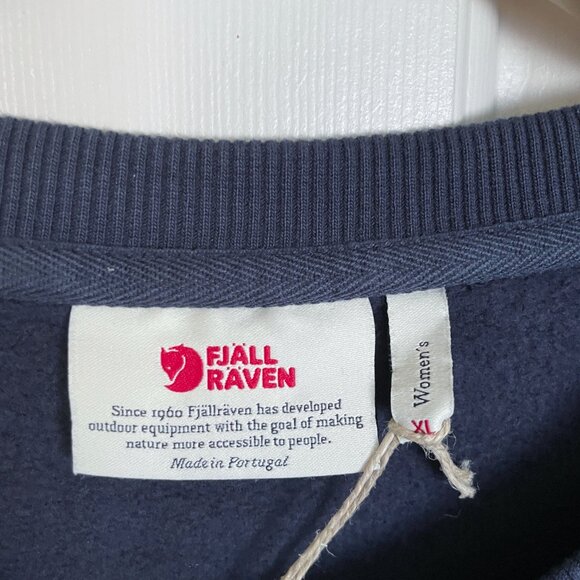 NEW Fjallraven Womens Logo Sweater Sweatshirt NWT XL Dark Navy #84143 - Picture 6 of 12